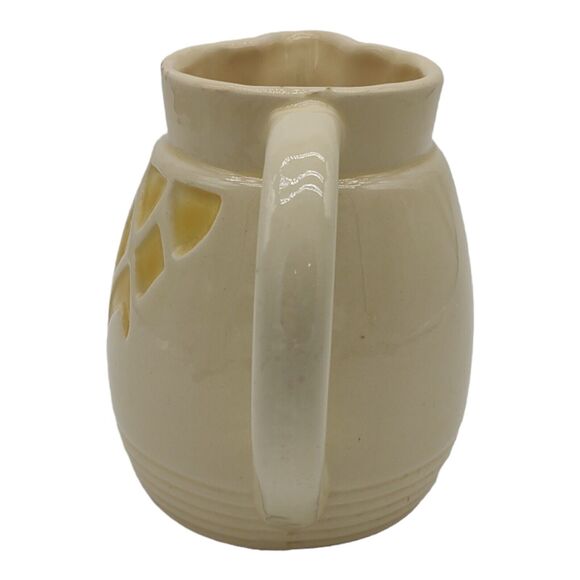 Robinson Ransbottom Vintage Cream & Yellow ~6" Pottery Pitcher Vase Planter - Picture 10 of 15
